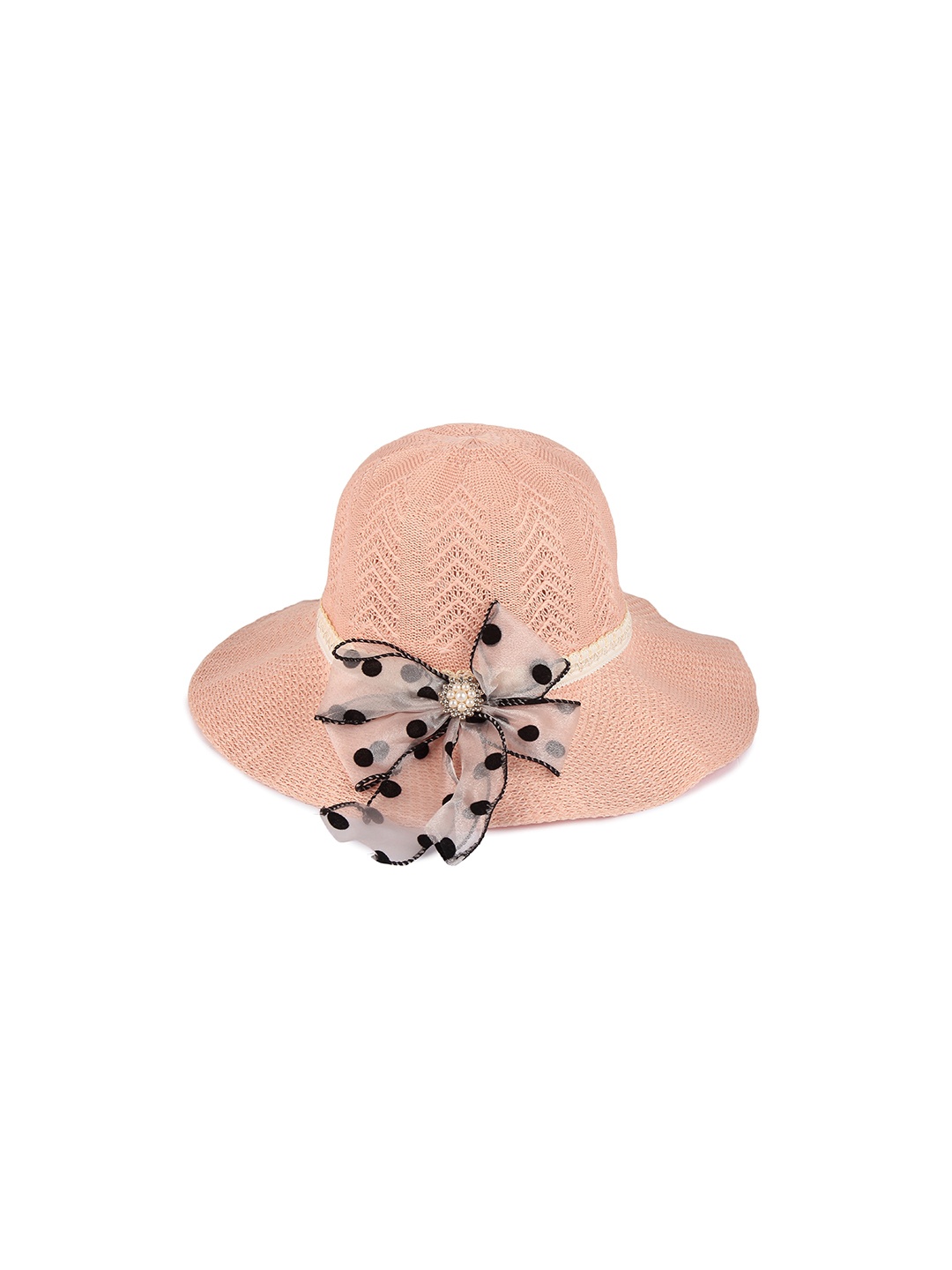 

Infispace Women Peach-Coloured Self Design Fedora Hat