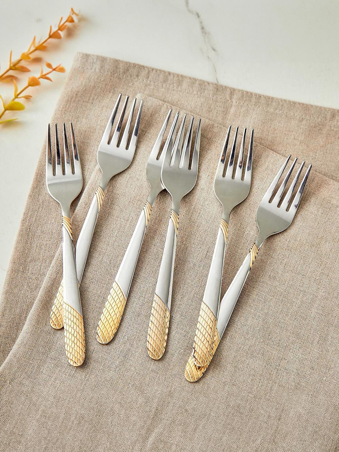 

Home Centre Silver & Gold Toned 6 Pieces Stainless Steel Baby Forks