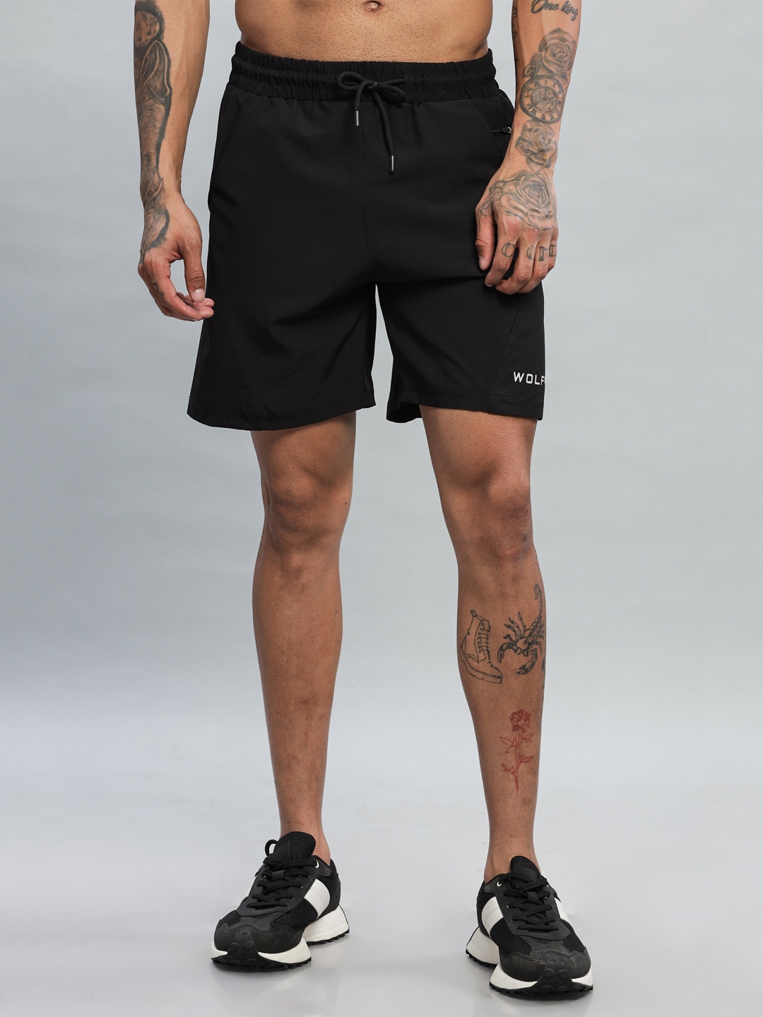 

WOLFIT ATHLEISURE Men Training or Gym Sports Shorts, Black