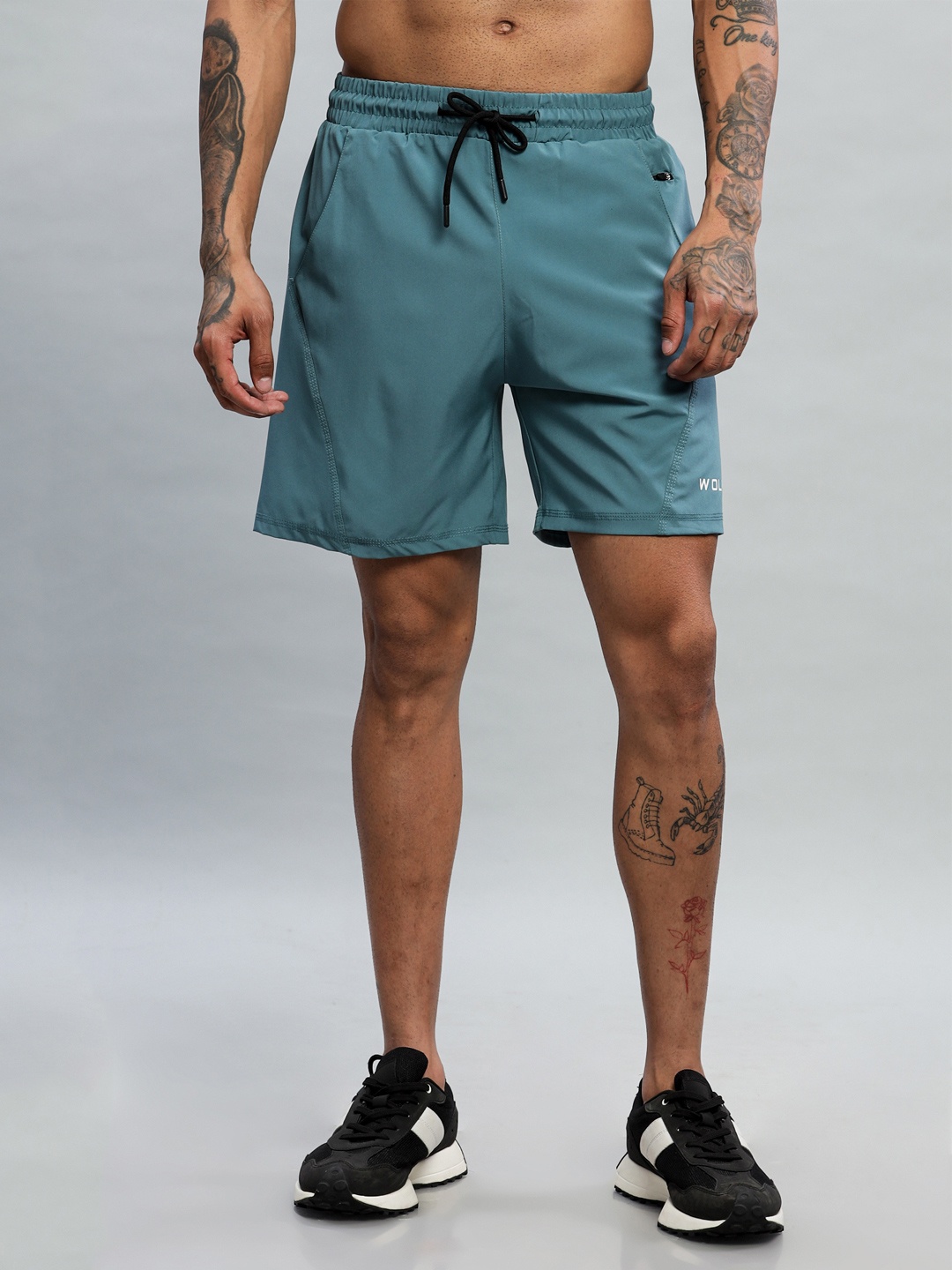 

WOLFIT ATHLEISURE Men Solid Training or Gym Sports Shorts, Blue