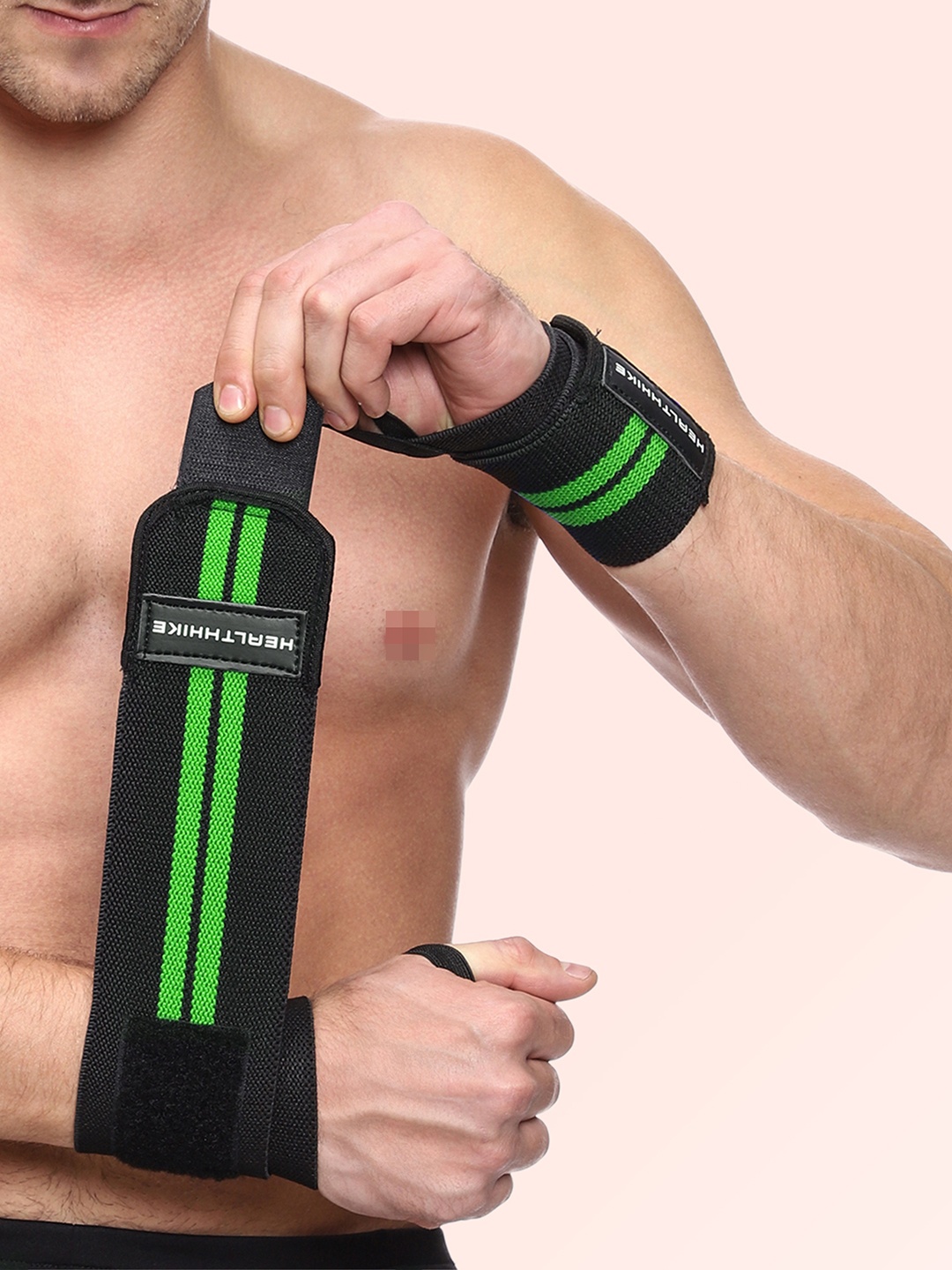 

HealthHike Set of 2 Adjustable Wrist Supporter Band Workout Accessories, Green