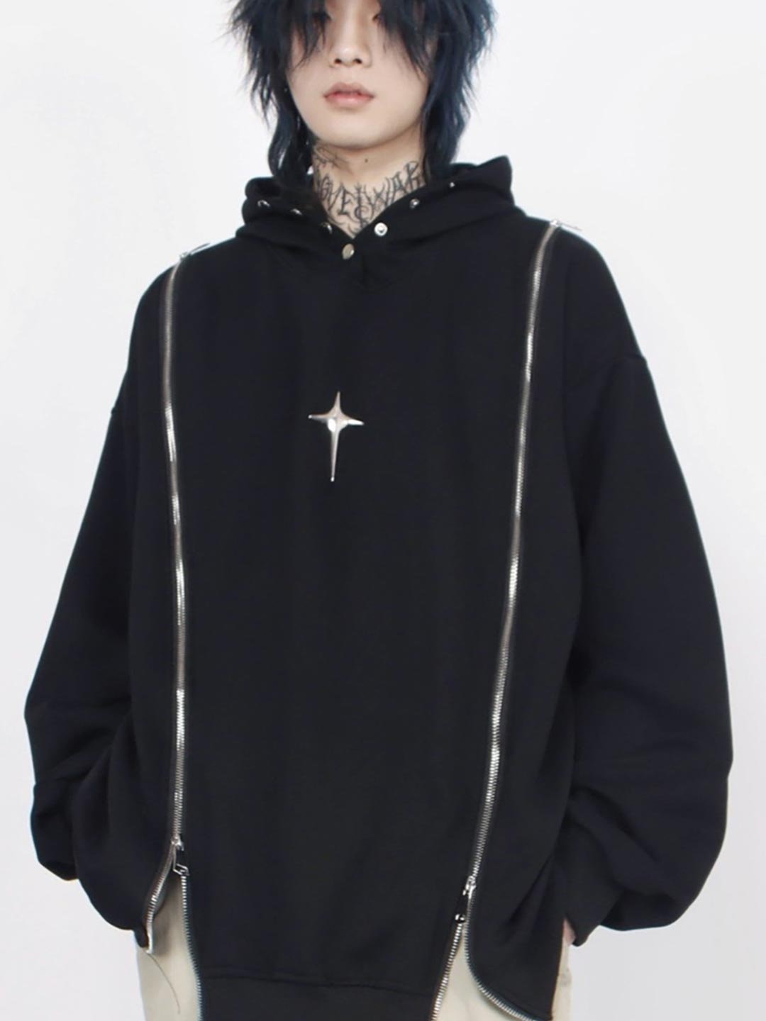 

StyleCast x Revolte Men Hooded Sweatshirt, Black