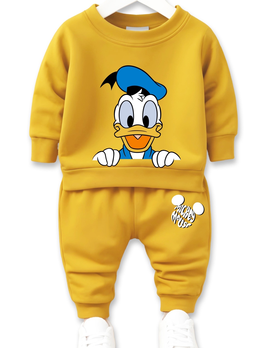 

x2o Infants Kids Mickey Mouse & Donald Duck Printed Sweatshirt With Joggers, Yellow