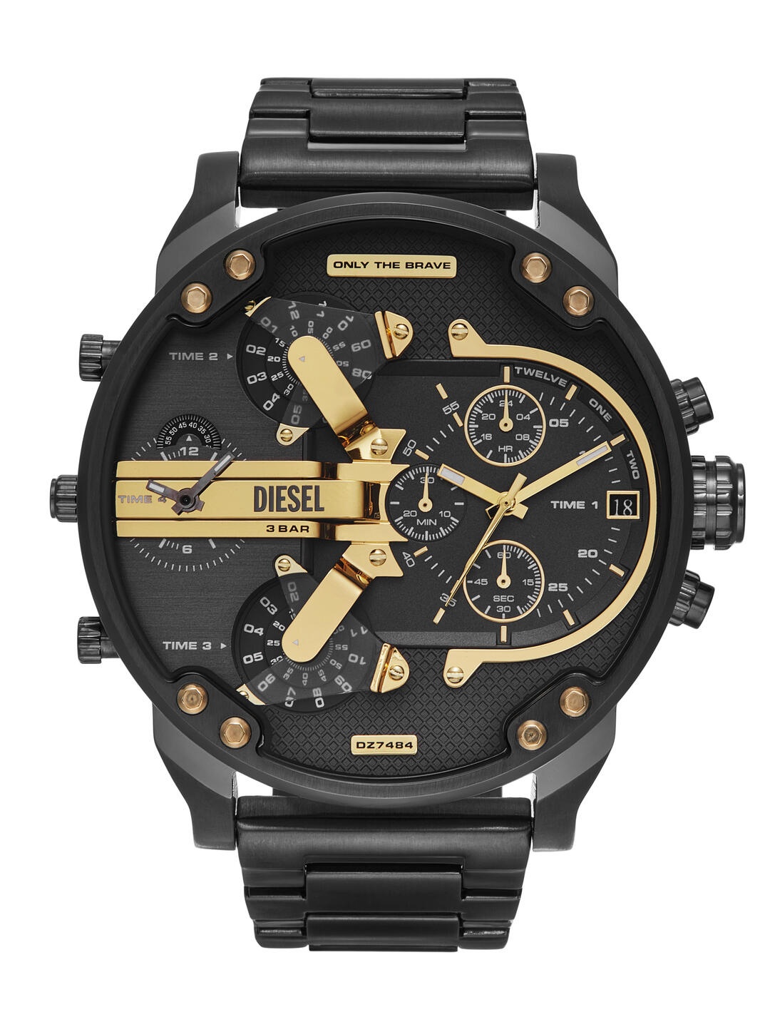 

DIESEL Men Mr. Daddy Bracelet Style Analogue Chronograph Watch DZ7484, Grey