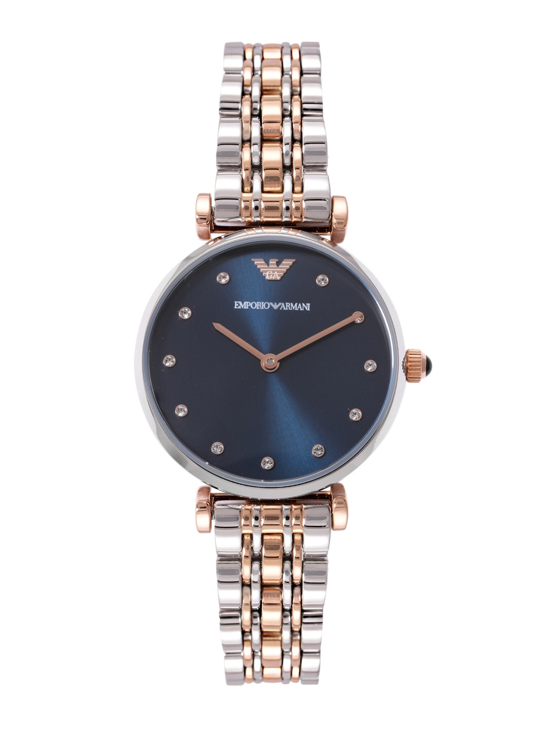 

Emporio Armani Women Embellished Dial Analogue Watch AR11092, Navy blue