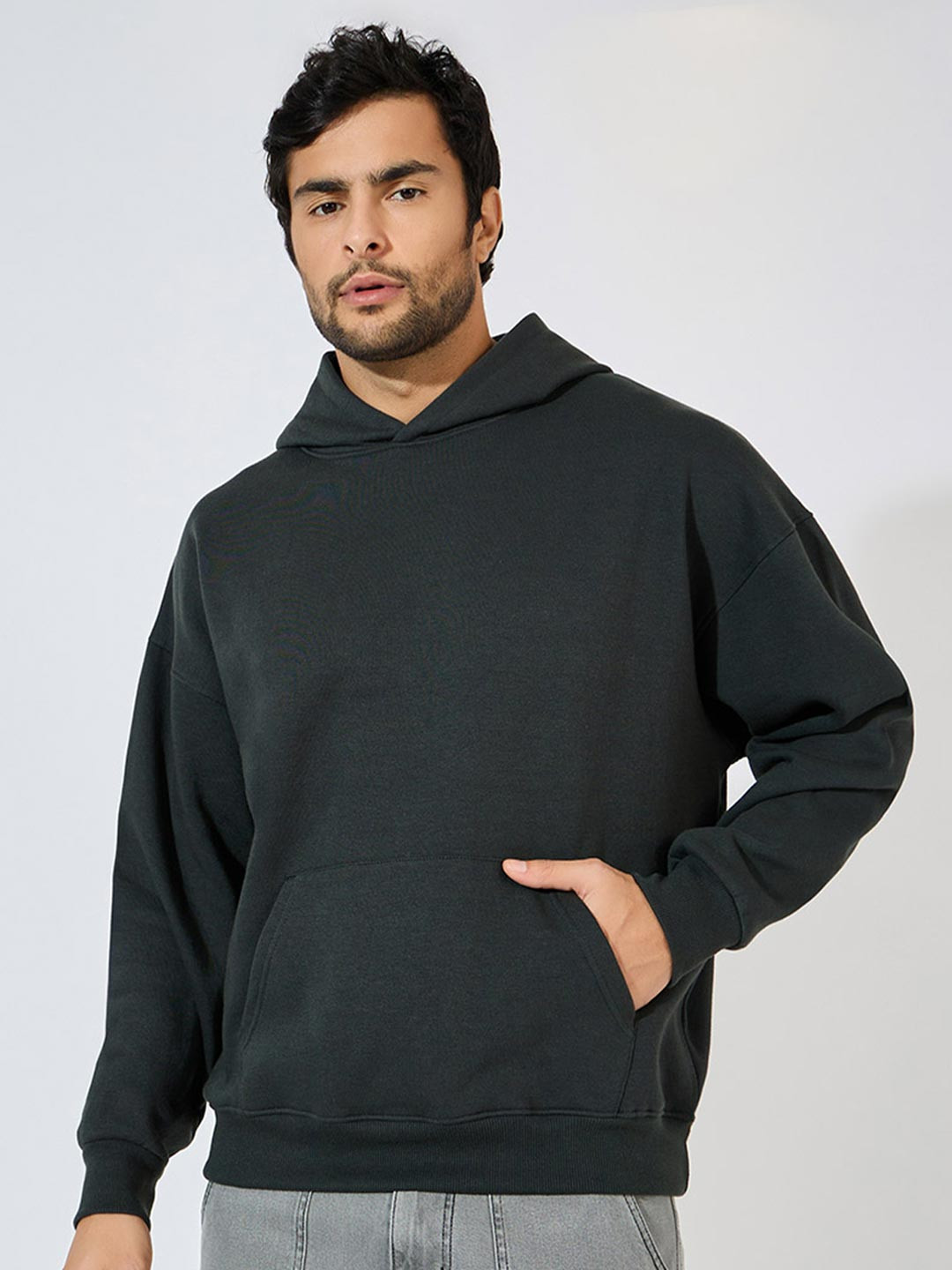 

Styli Men Hooded Oversized Sweatshirt, Black