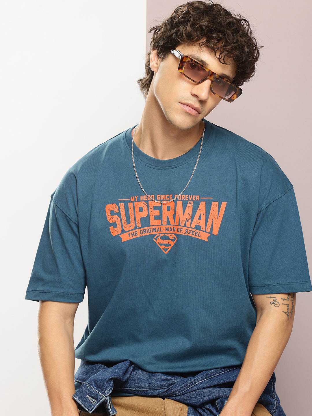 

Kook N Keech Typography Superman Printed Pure Cotton T-shirt, Teal