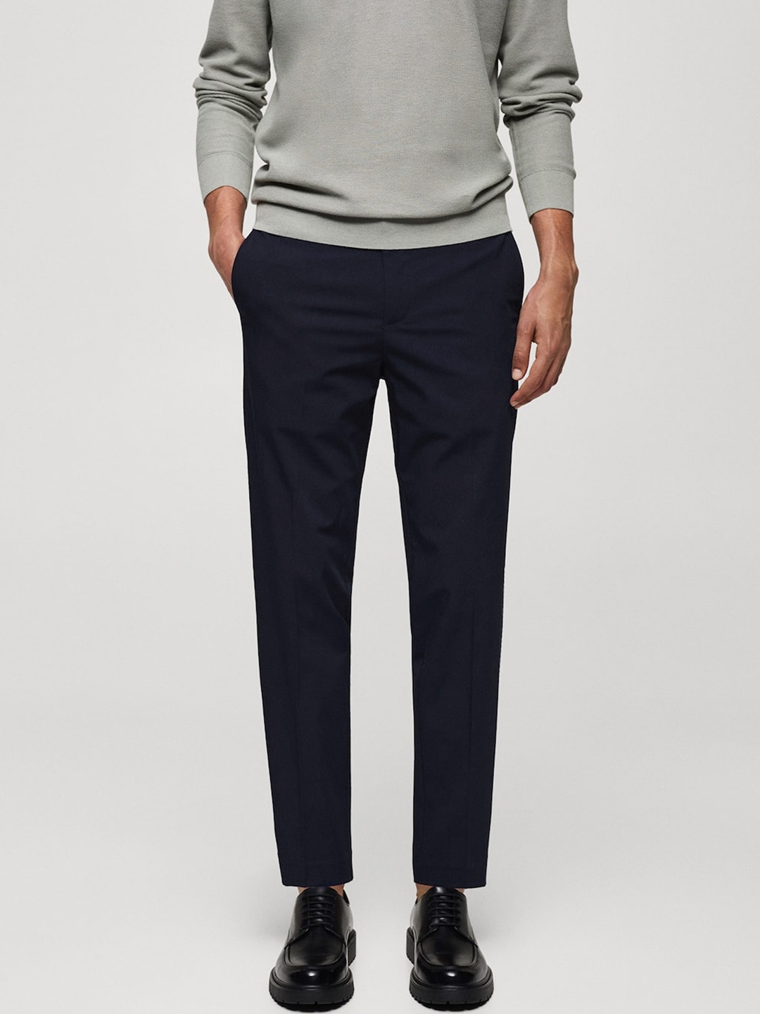

MANGO MAN Slim Fit Trousers, Navy blue