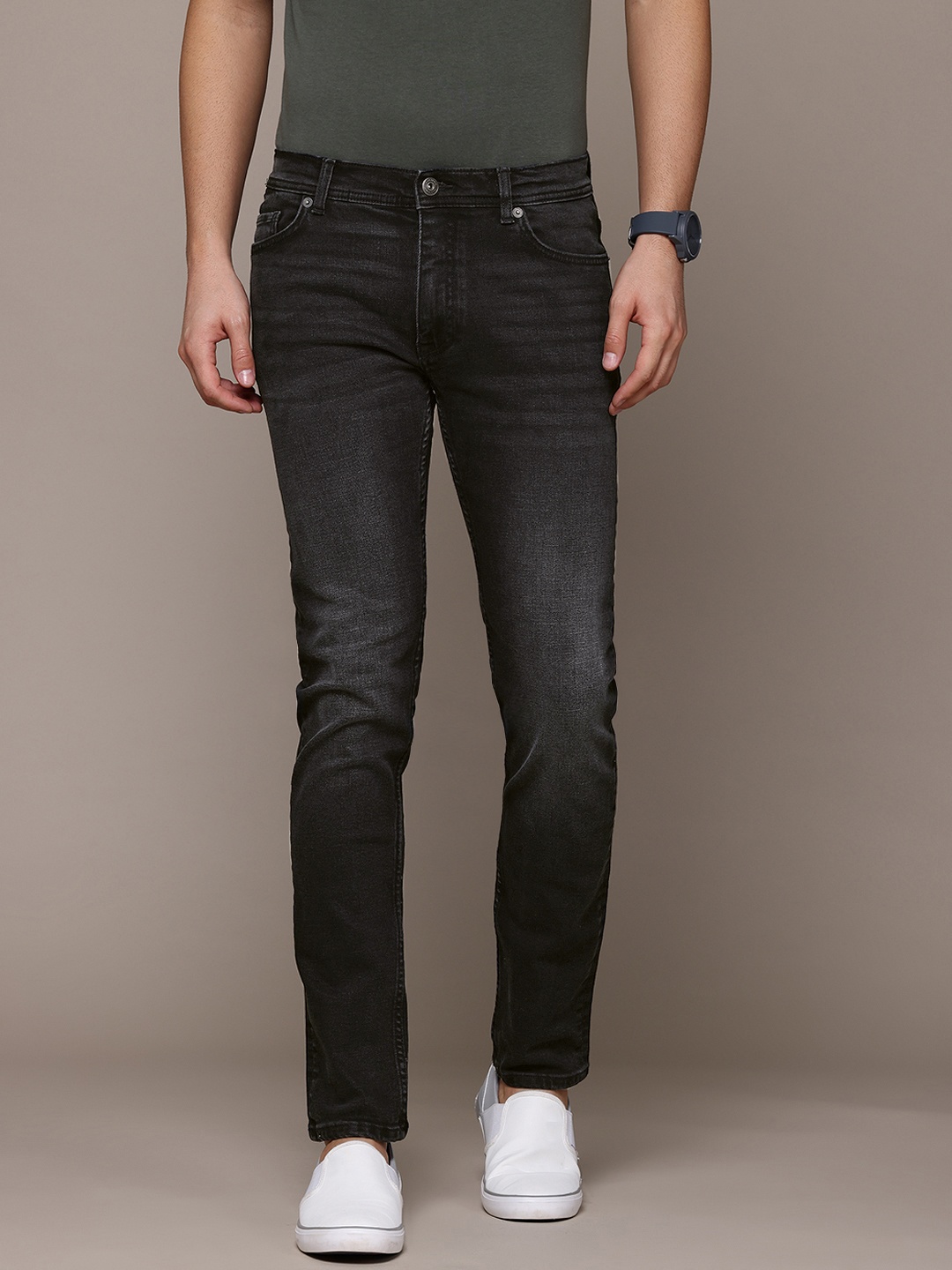 

MANGO MAN Slim Fit Light Fade Stretchable Jeans, Charcoal