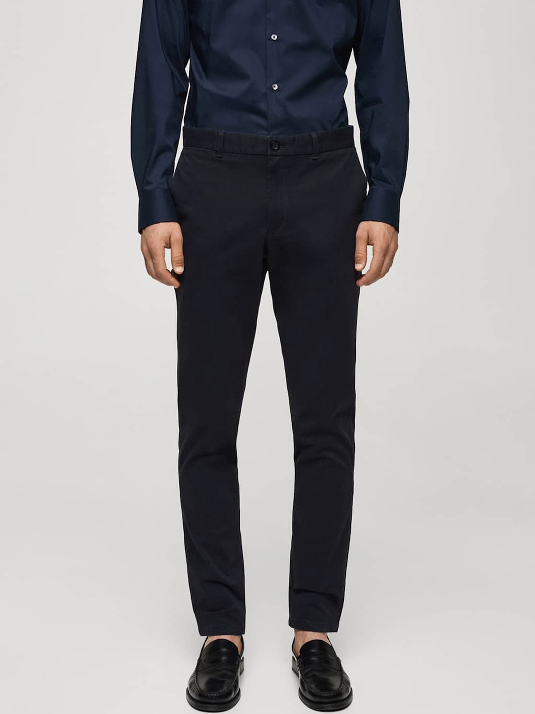 

MANGO MAN Slim Fit Chinos, Navy blue