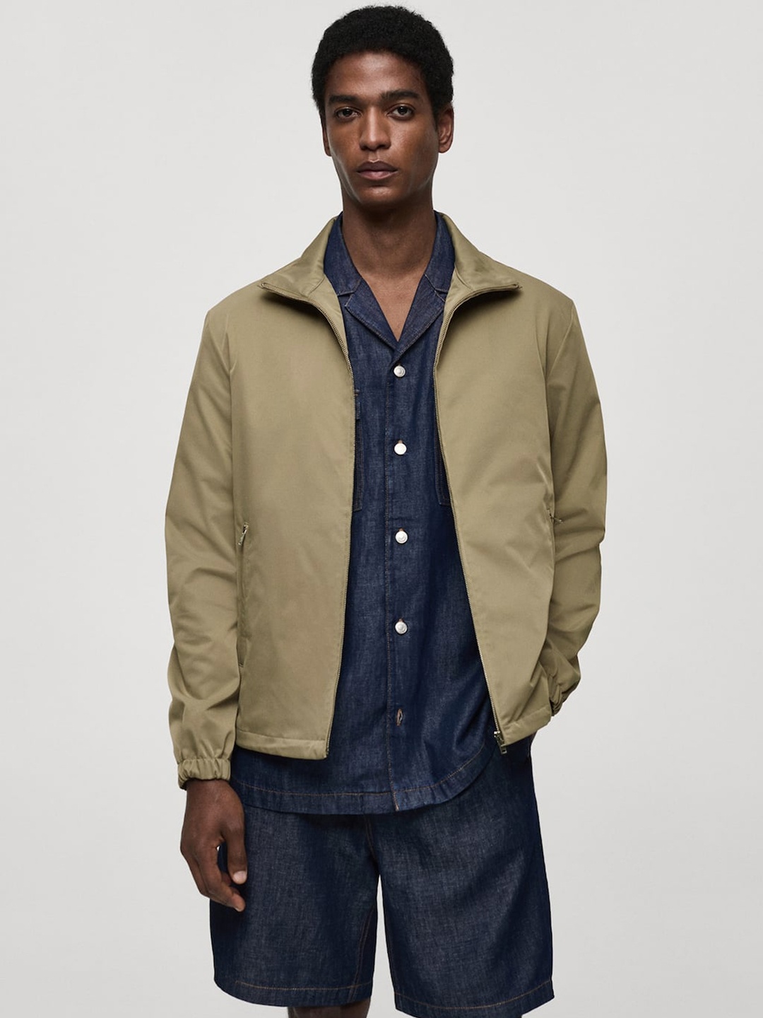 

MANGO MAN Water-Repellent Tailored Jacket, Olive