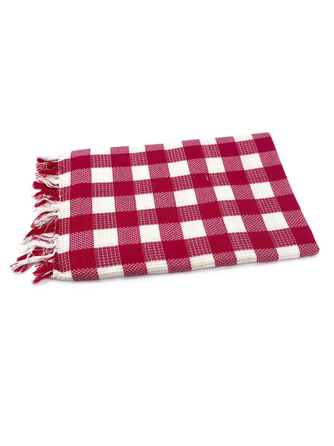 

BOMBAY DYEING Red & White Striped Pure Cotton 200 GSM Bath Towel