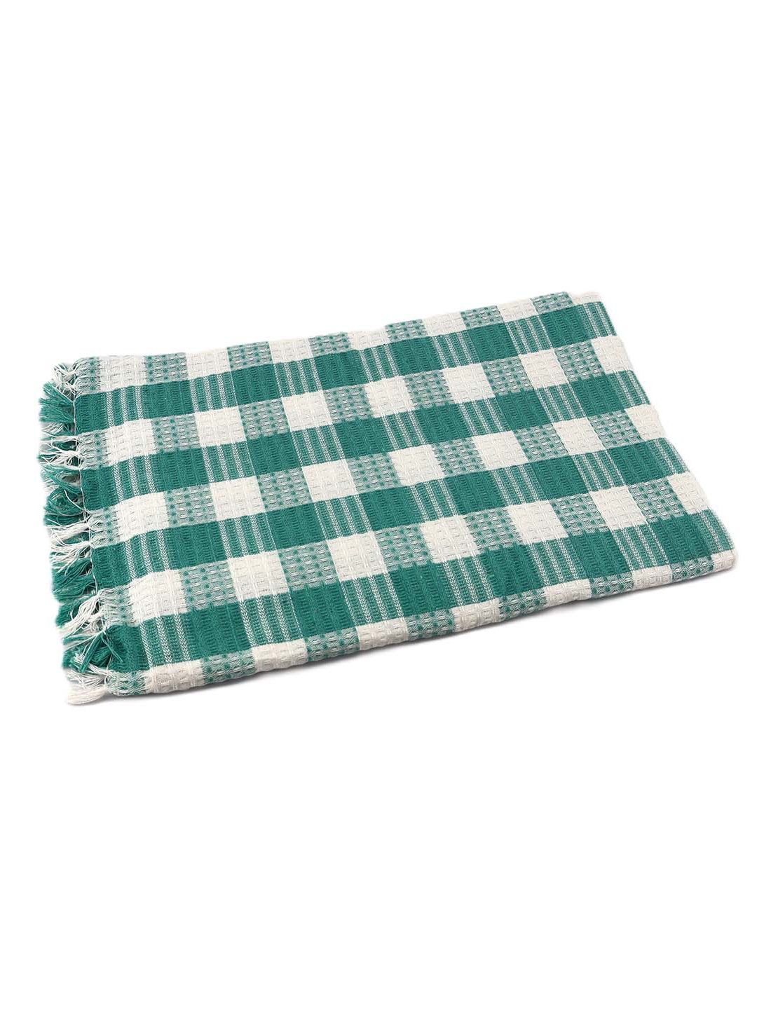 

BOMBAY DYEING Sea Green & White Striped Pure Cotton 200 GSM Bath Towel