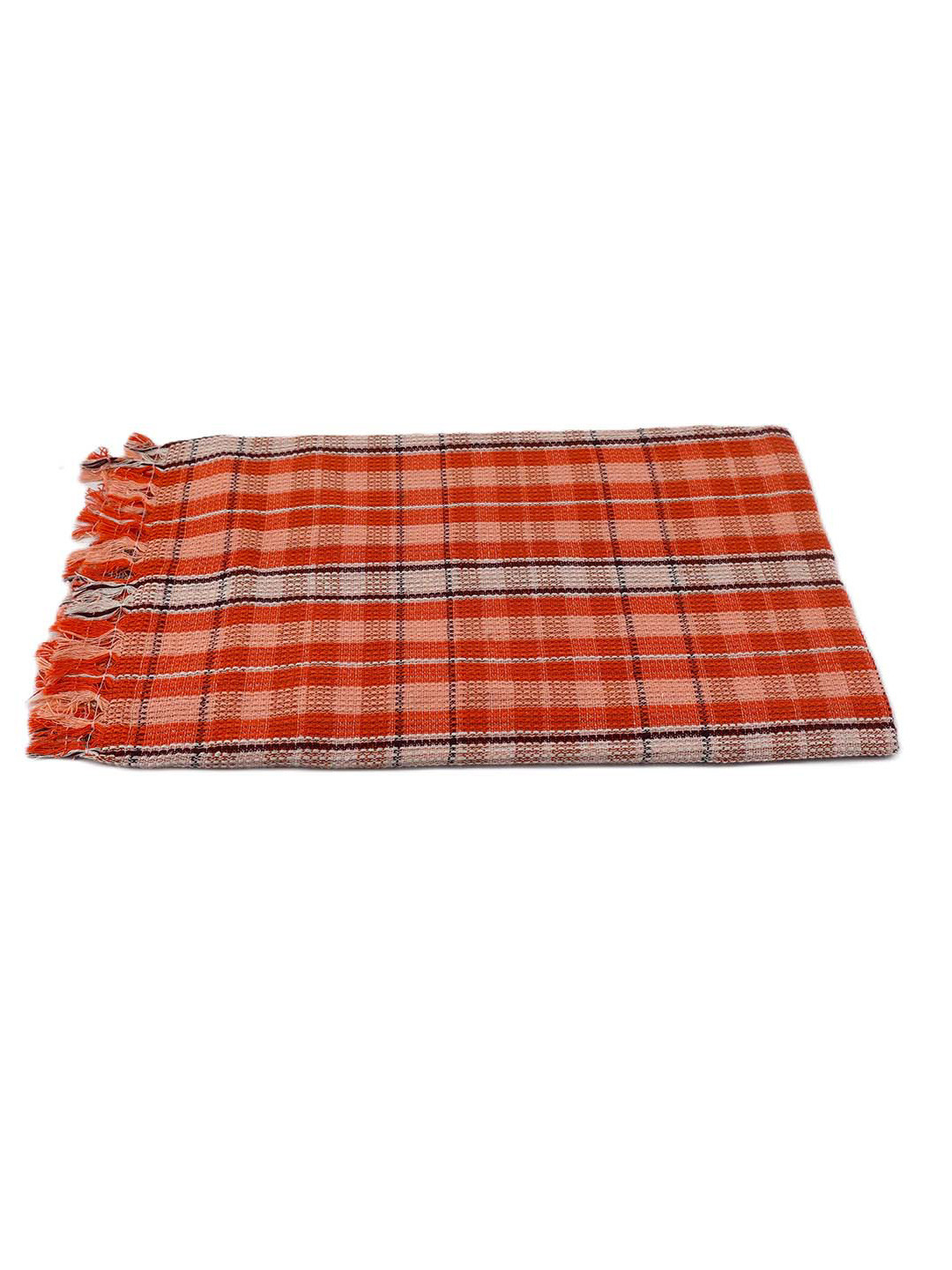 

BOMBAY DYEING Orange & Off White Striped Pure Cotton 200 GSM Bath Towel