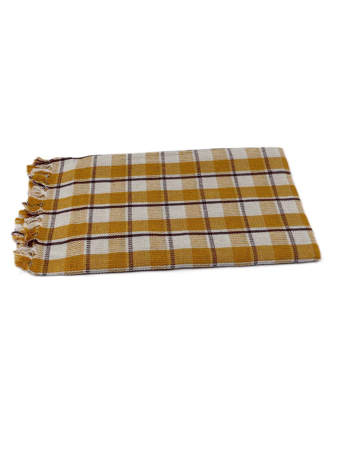 

BOMBAY DYEING Yellow & White Striped Pure Cotton 200 GSM Bath Towel