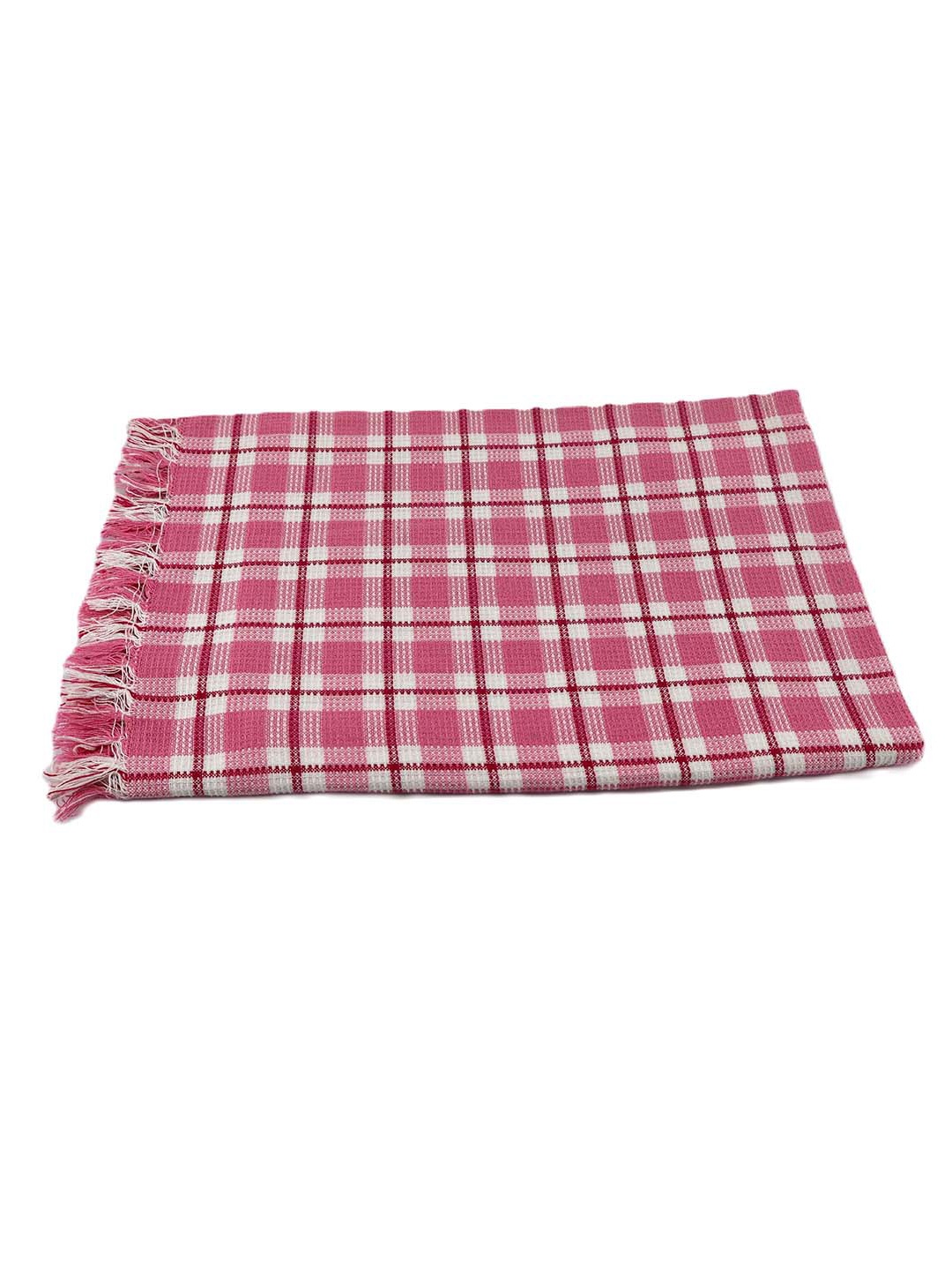 

BOMBAY DYEING Pink & White Striped Pure Cotton 200 GSM Bath Towel