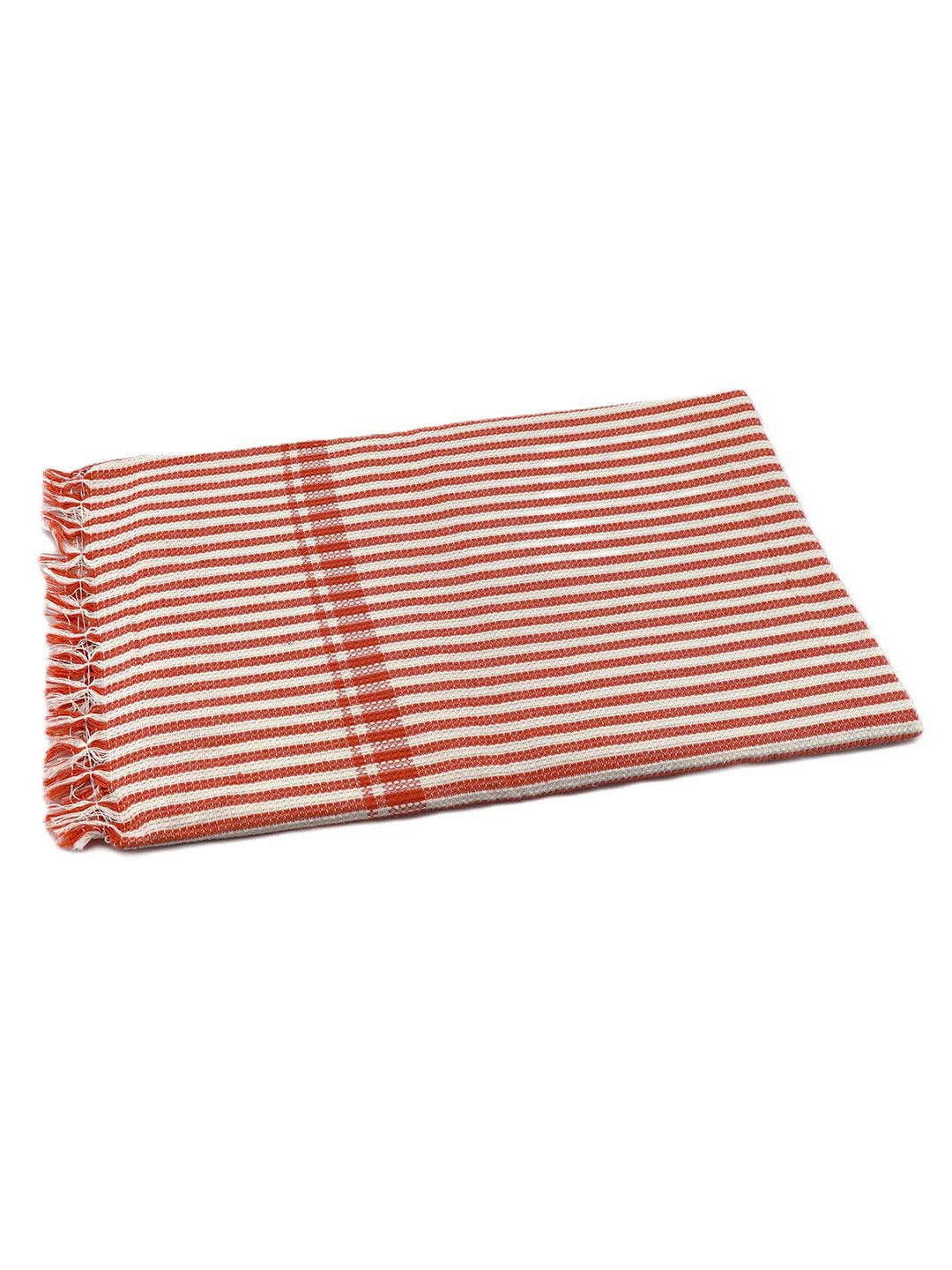 

BOMBAY DYEING Peach-Coloured & White Striped Pure Cotton 200 GSM Bath Towel