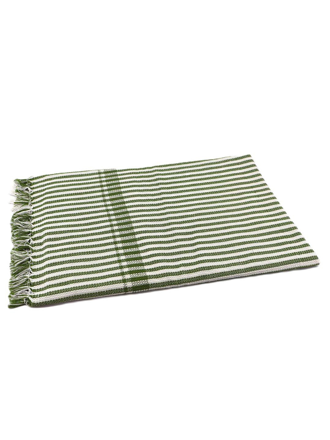 

BOMBAY DYEING Green & White Striped Pure Cotton 200 GSM Bath Towel