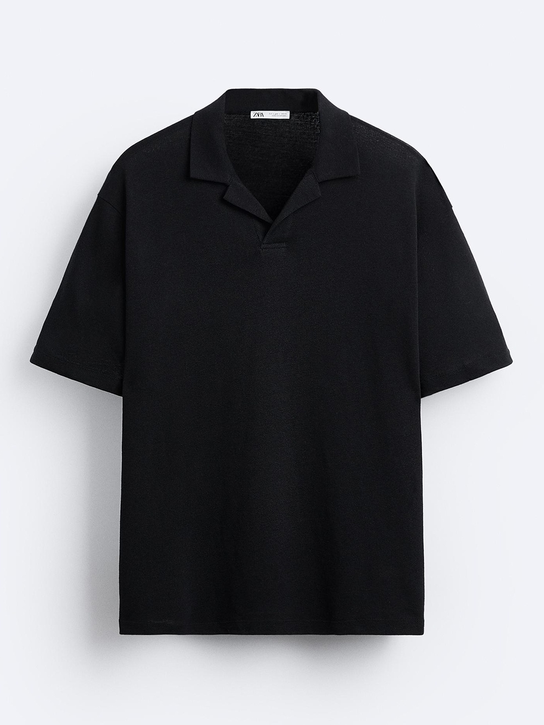 

ZARA Men Polo Collar T-shirt, Black
