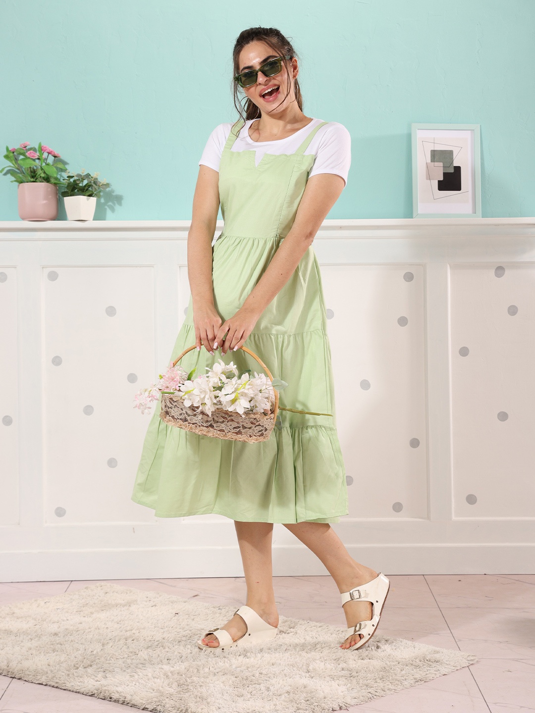 

EASY MOM Maternity A- Line Dress, Green