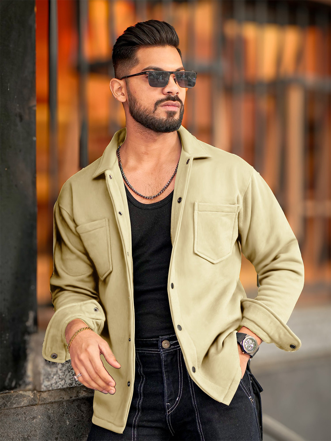 

Maniac Men Lightweight Outdoor Bomber Jacket, Beige