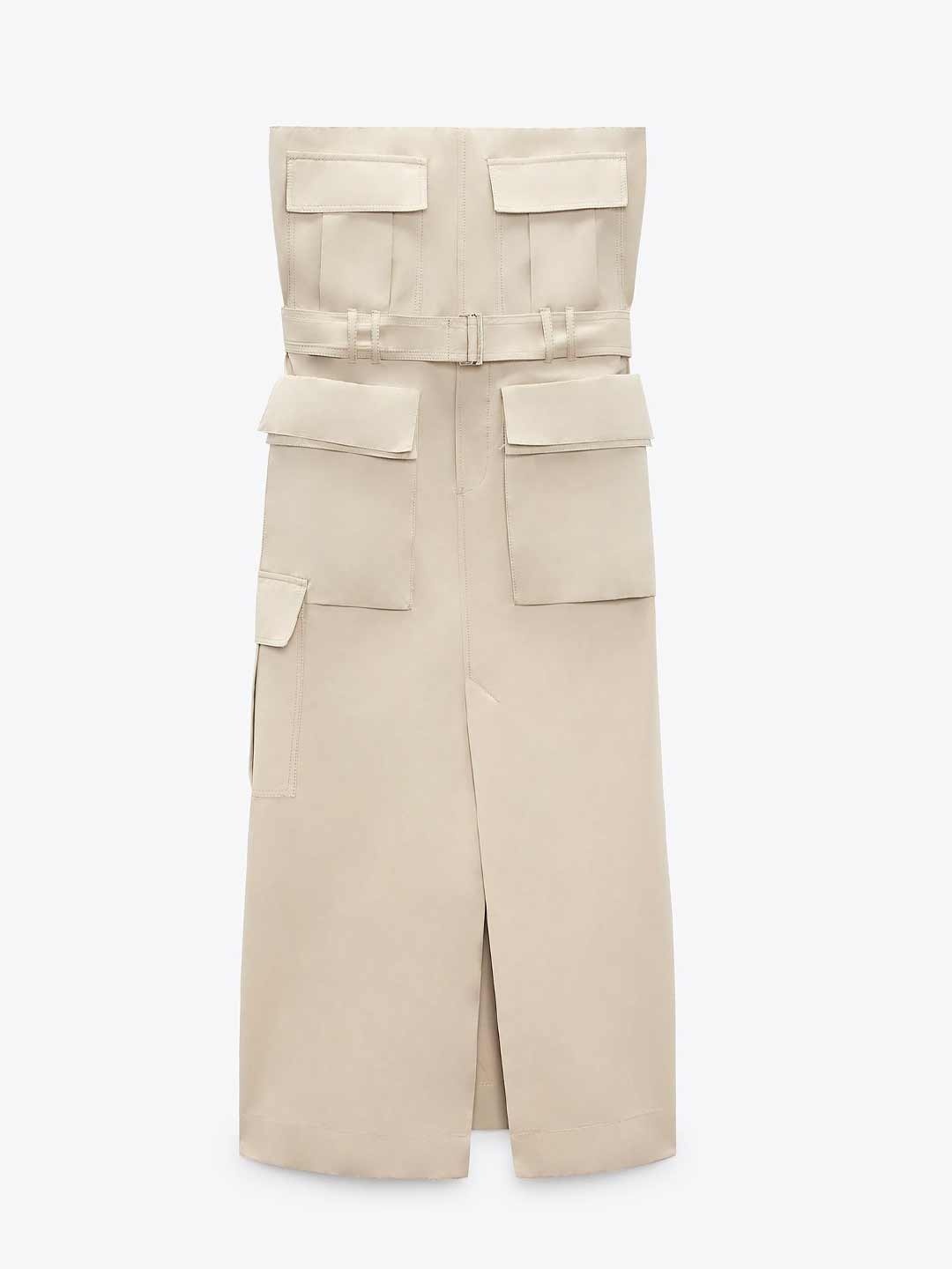 

ZARA Bandeau Dress, Beige