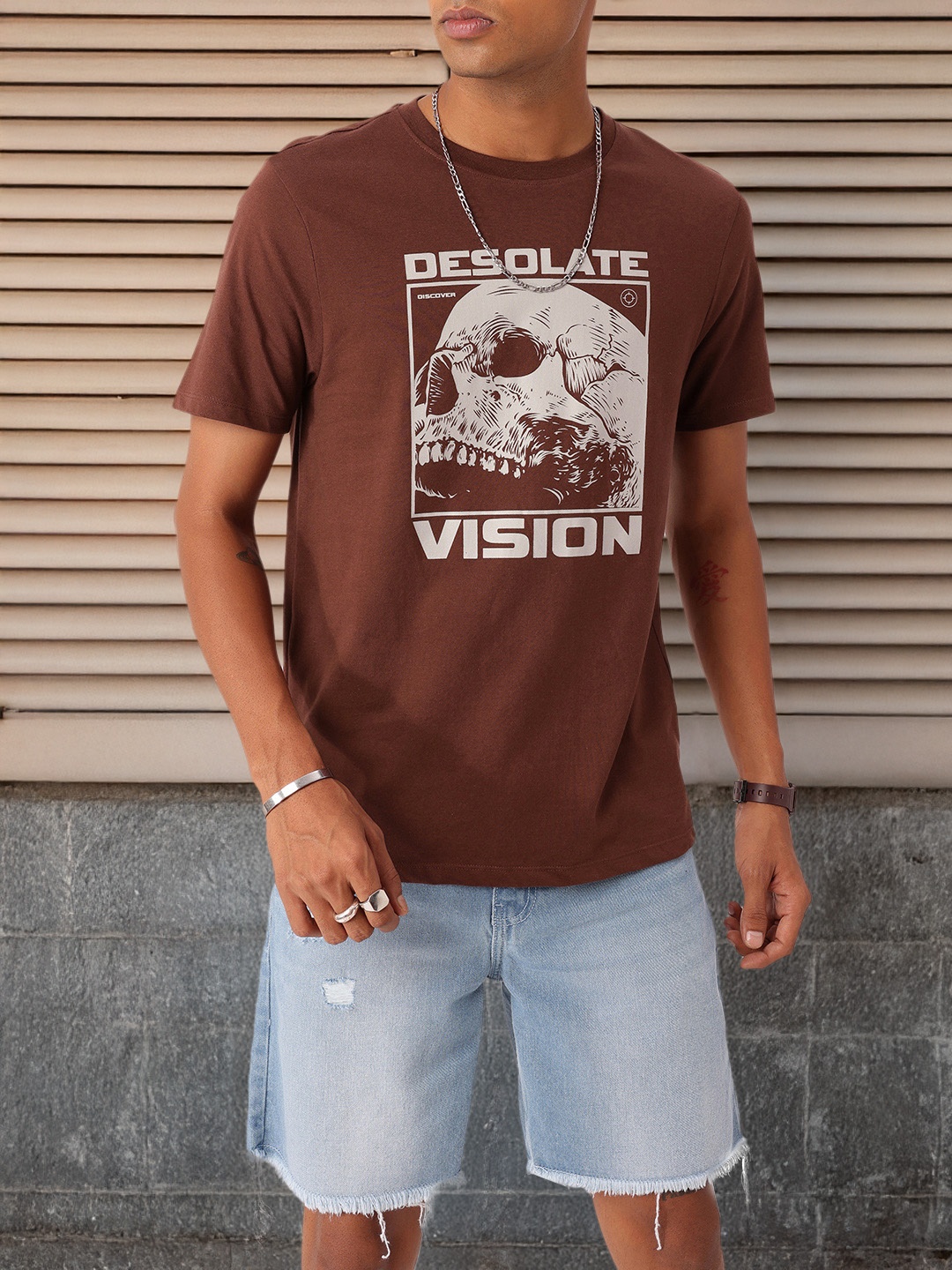 

Kook N Keech Urban Touch Graphic Printed T-shirt, Brown