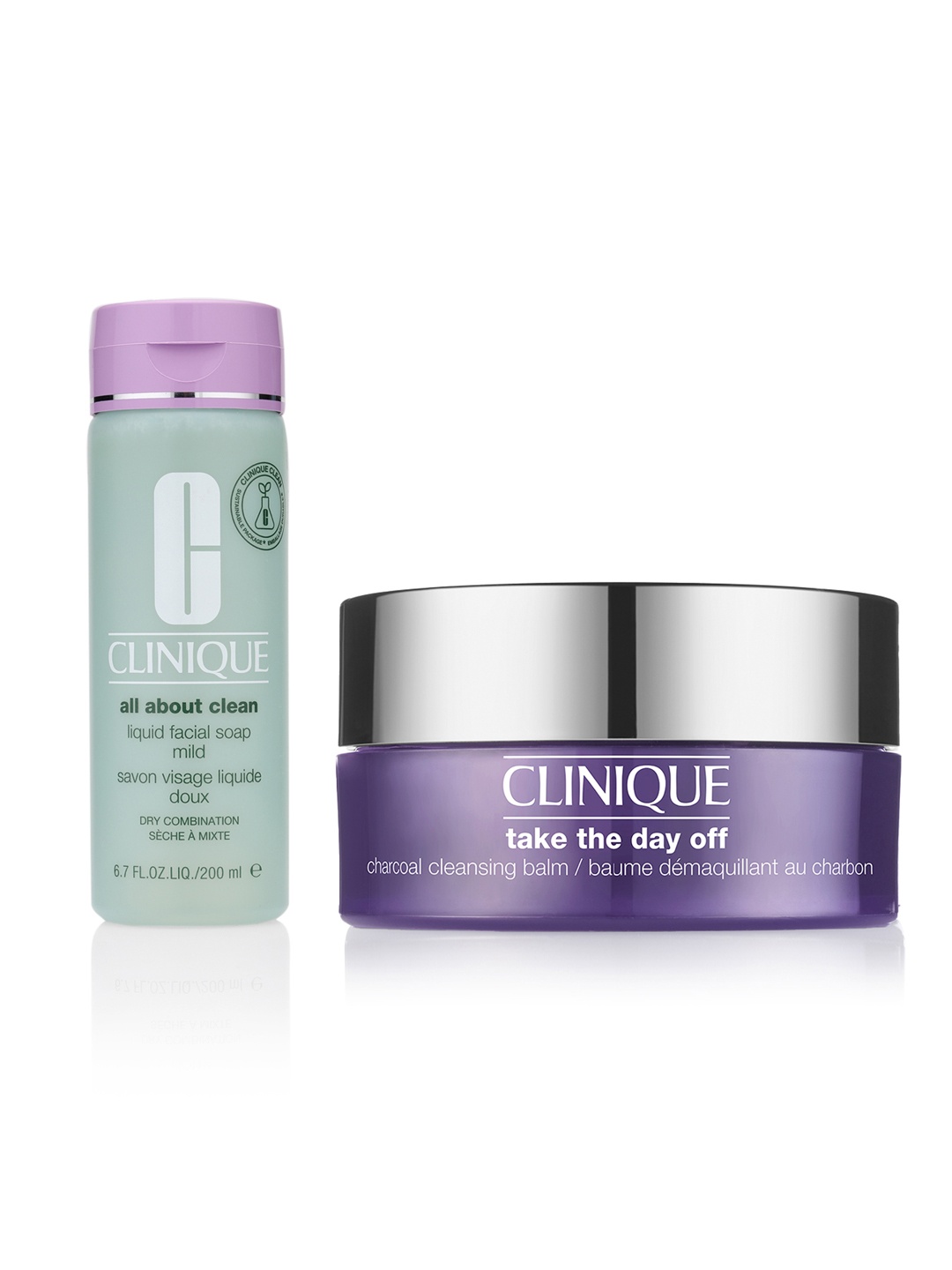 

Clinique Set of All About Clean Liquid Soap 200ml & Take The Day Off Cleansing Balm 125ml, Green
