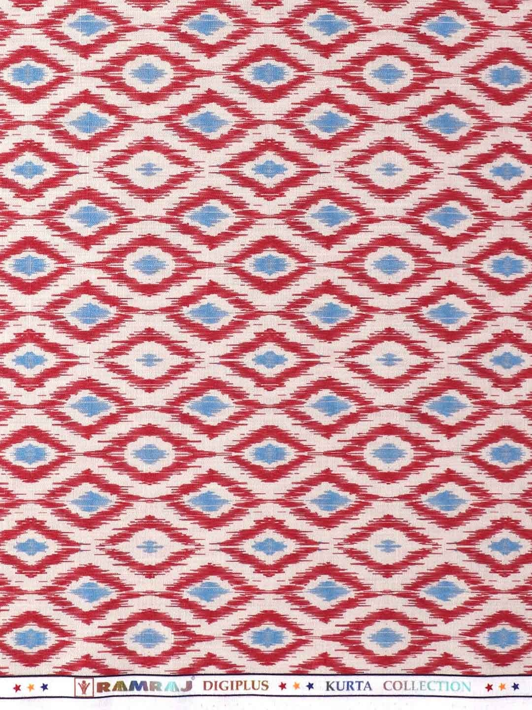 

Ramraj Men Printed Cotton Shirt Clothing Fabric, Red