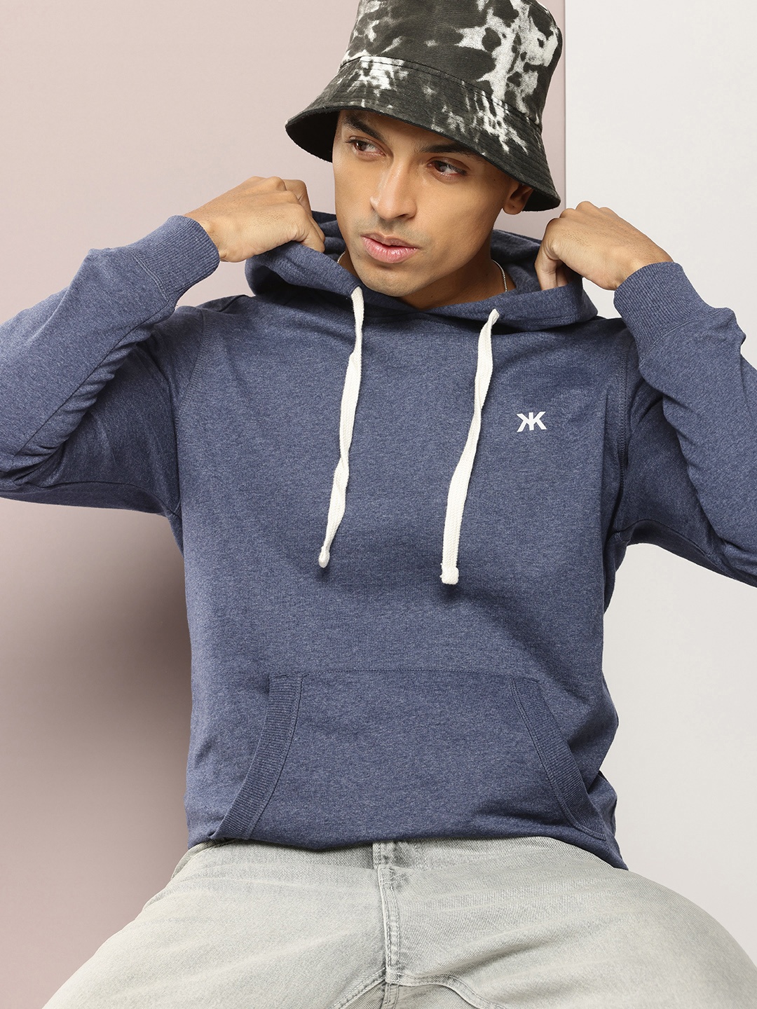 

Kook N Keech Men Hooded Sweatshirt, Navy blue