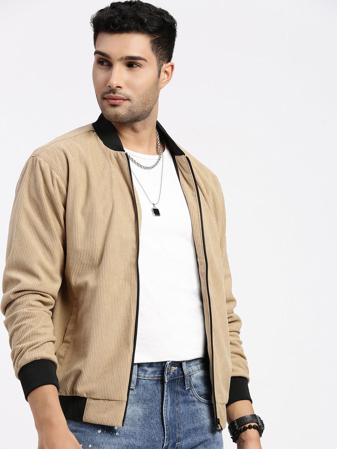 

SHOWOFF Men Bomber Jacket, Camel brown