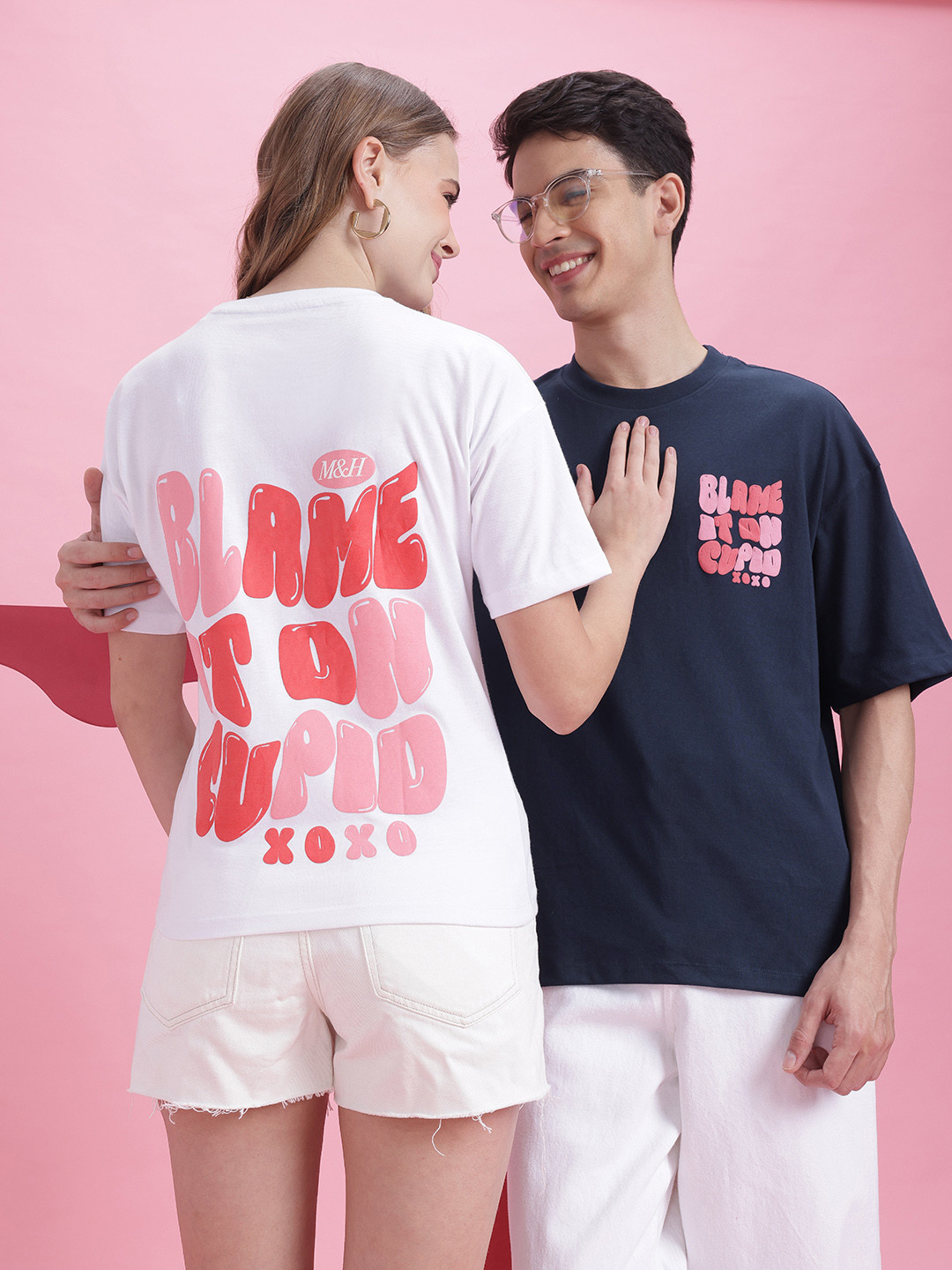 

Mast & Harbour Twin Collection Printed Drop-Shoulder Sleeves T-shirt, White