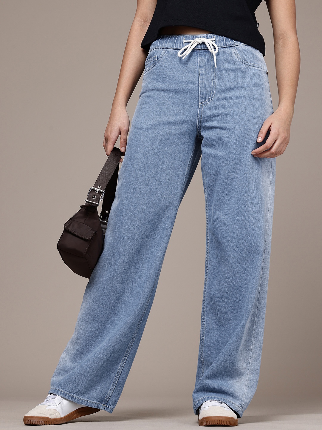 

The Roadster Life Co. Women Baggy Fit High-Rise Jeans, Blue