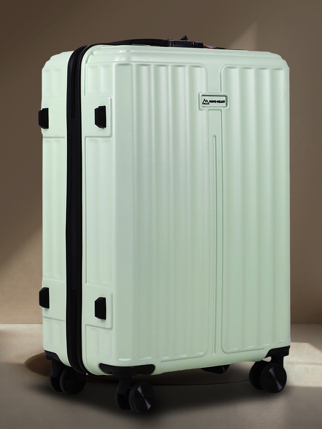 

MOVE-MEANT Roamify Polycarbonate 8 wheel Hard Small Cabin Trolley Suitcase 66 cm, Green