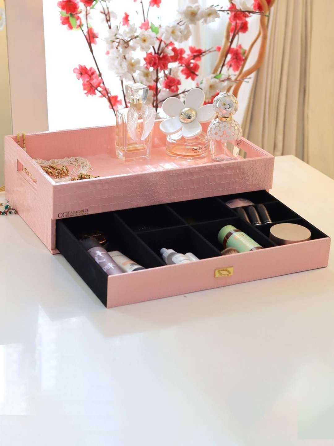 

CasaGold Pink 2024 Wood 1 Pieces Serving Tray