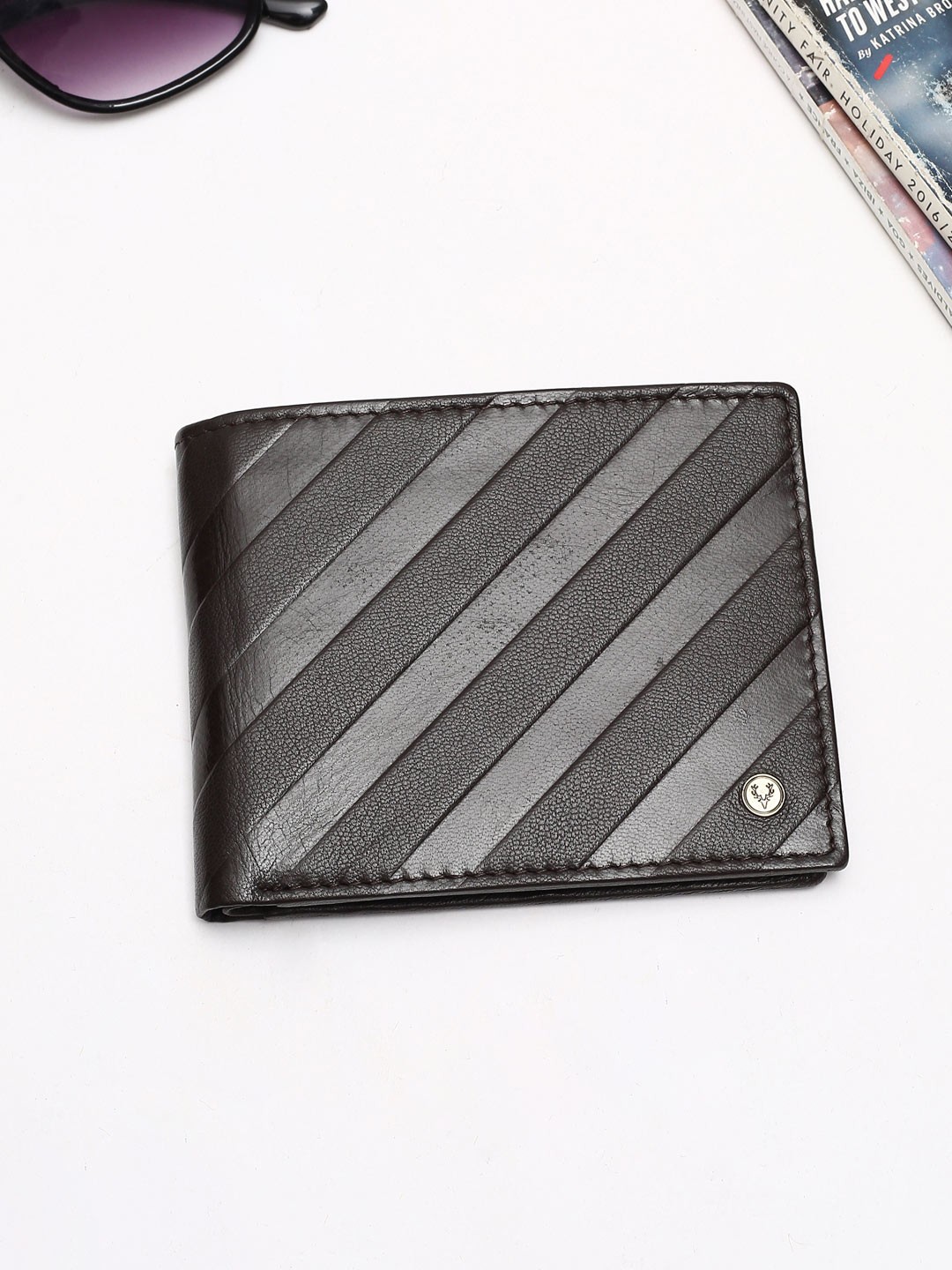 

Allen Solly Men Textured Leather Two Fold Wallet, Brown