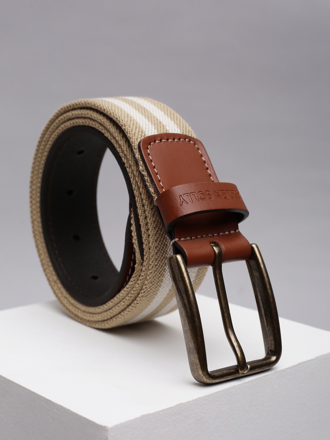 

Allen Solly Men Textured Leather Belt, Beige