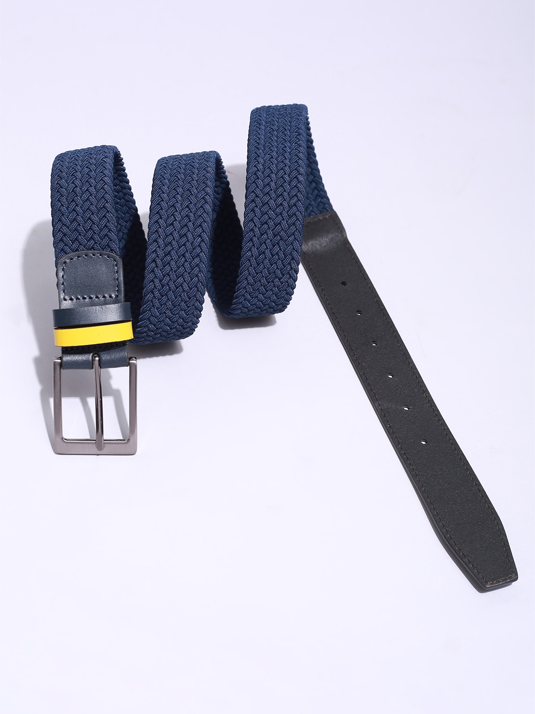 

Allen Solly Men Textured Leather Belt, Navy blue