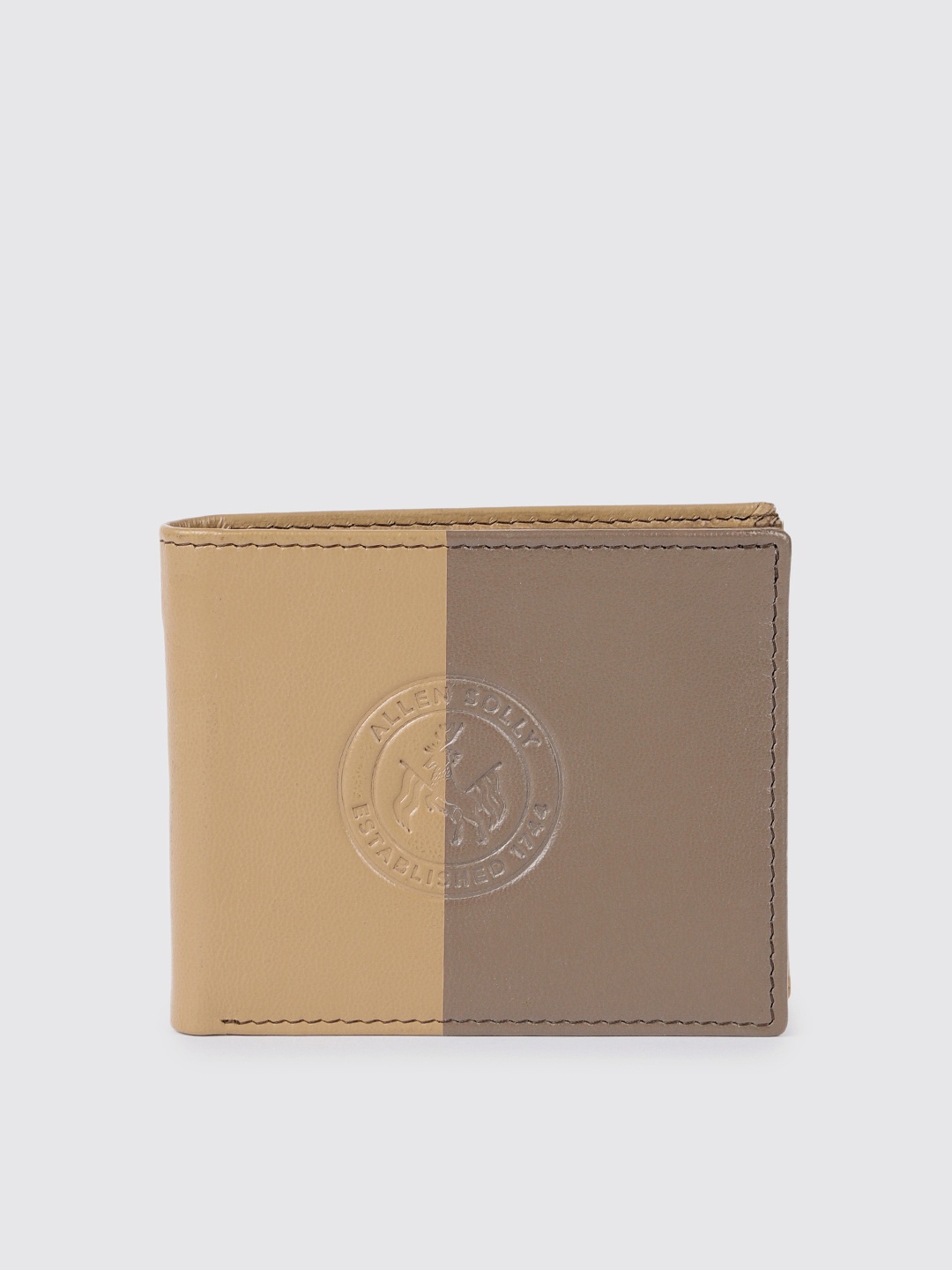 

Allen Solly Men Colourblocked Leather Two Fold Wallet, Brown
