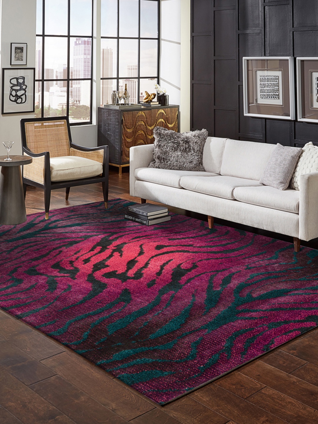 

DDecor Red & Black Abstract Printed Anti-Skid Carpet