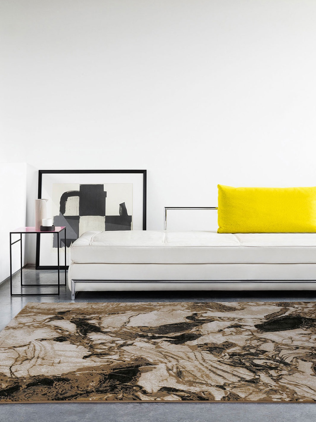 

DDecor Brown & Black Abstract Printed Anti-Skid Carpet