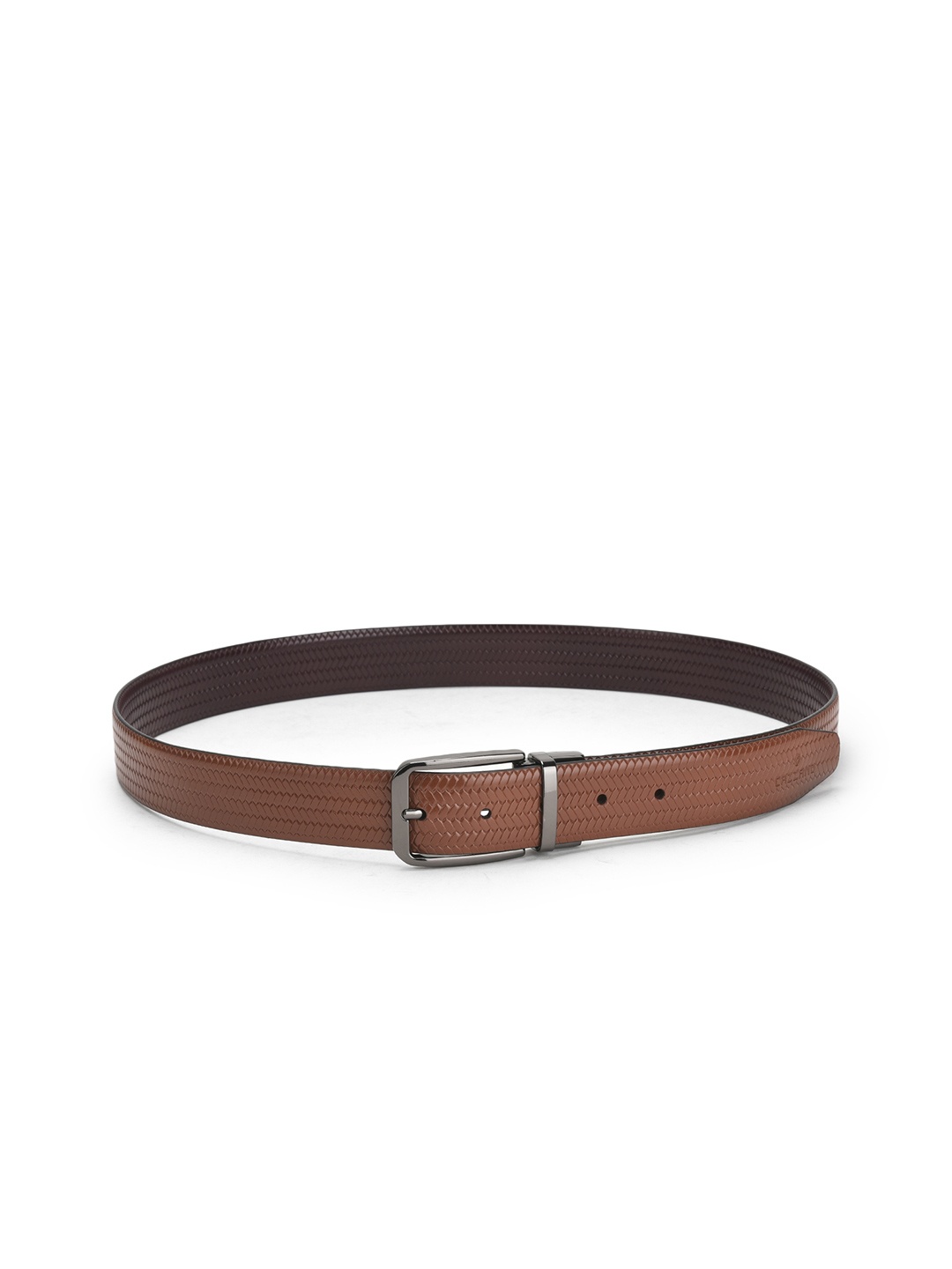 

Cazzano Men Tang Closure Textured Leather Reversible Belt, Tan