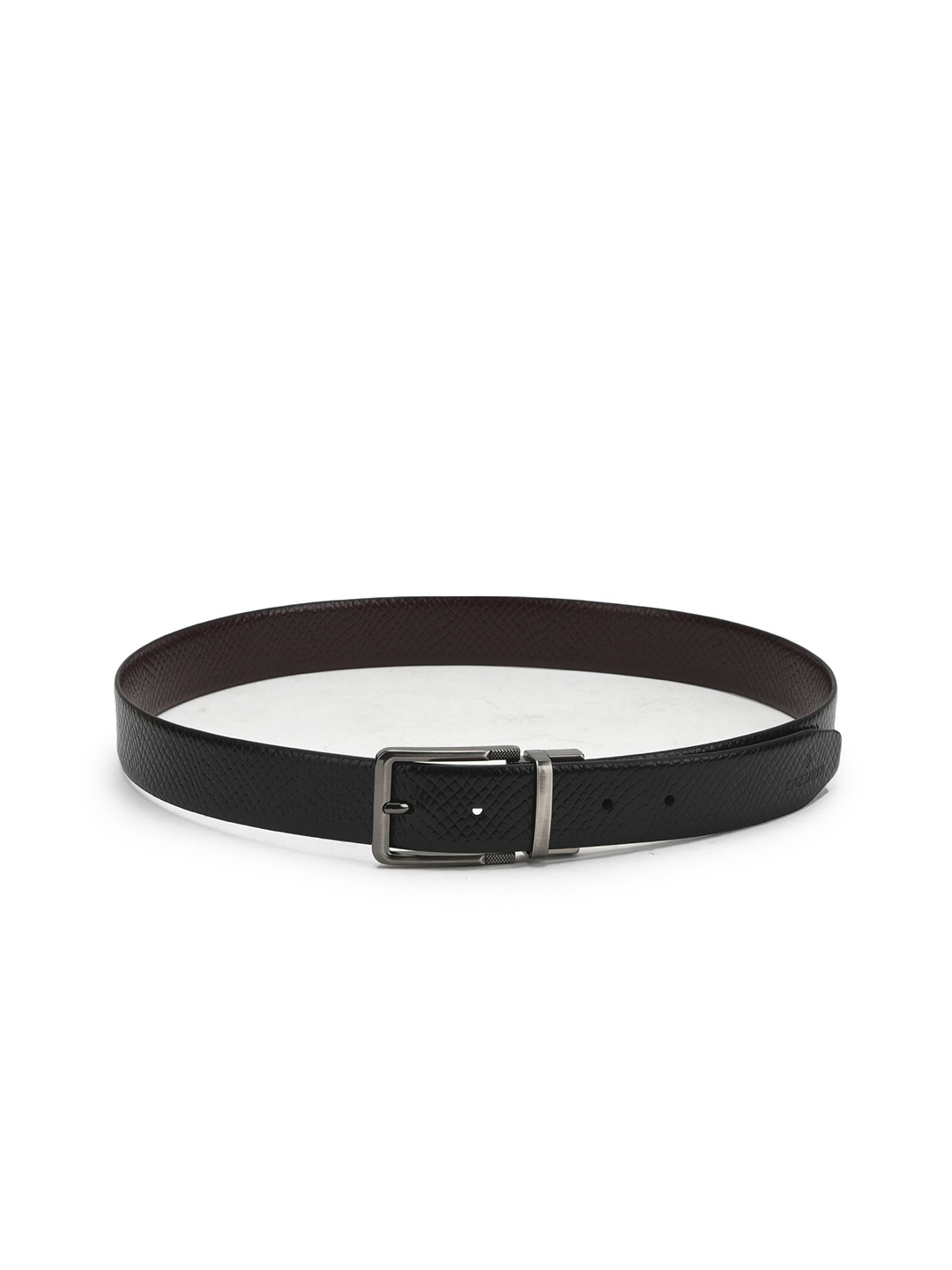 

Cazzano Men Tang Closure Textured Leather Reversible Formal Belt, Black