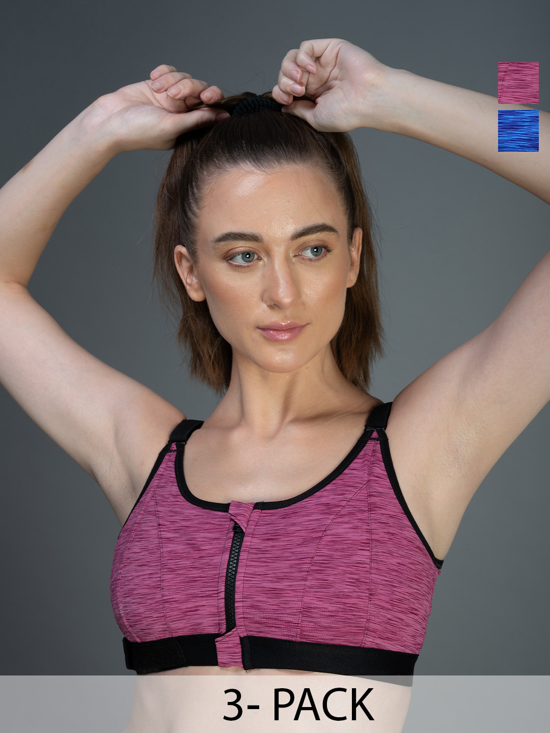 

INGRID Women Gym Proper Fit Cotton Everyday Non Wired Dry High Impact Bras, Blue