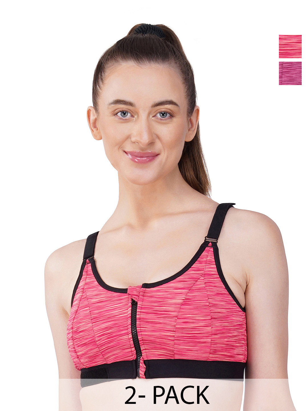 

INGRID Women Gym Proper Fit Cotton Everyday Non Wired Dry High Impact Bras, Magenta