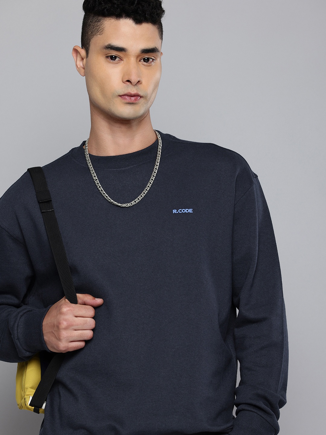 

R.Code by The Roadster Life Co. Oversized Sweatshirt, Navy blue