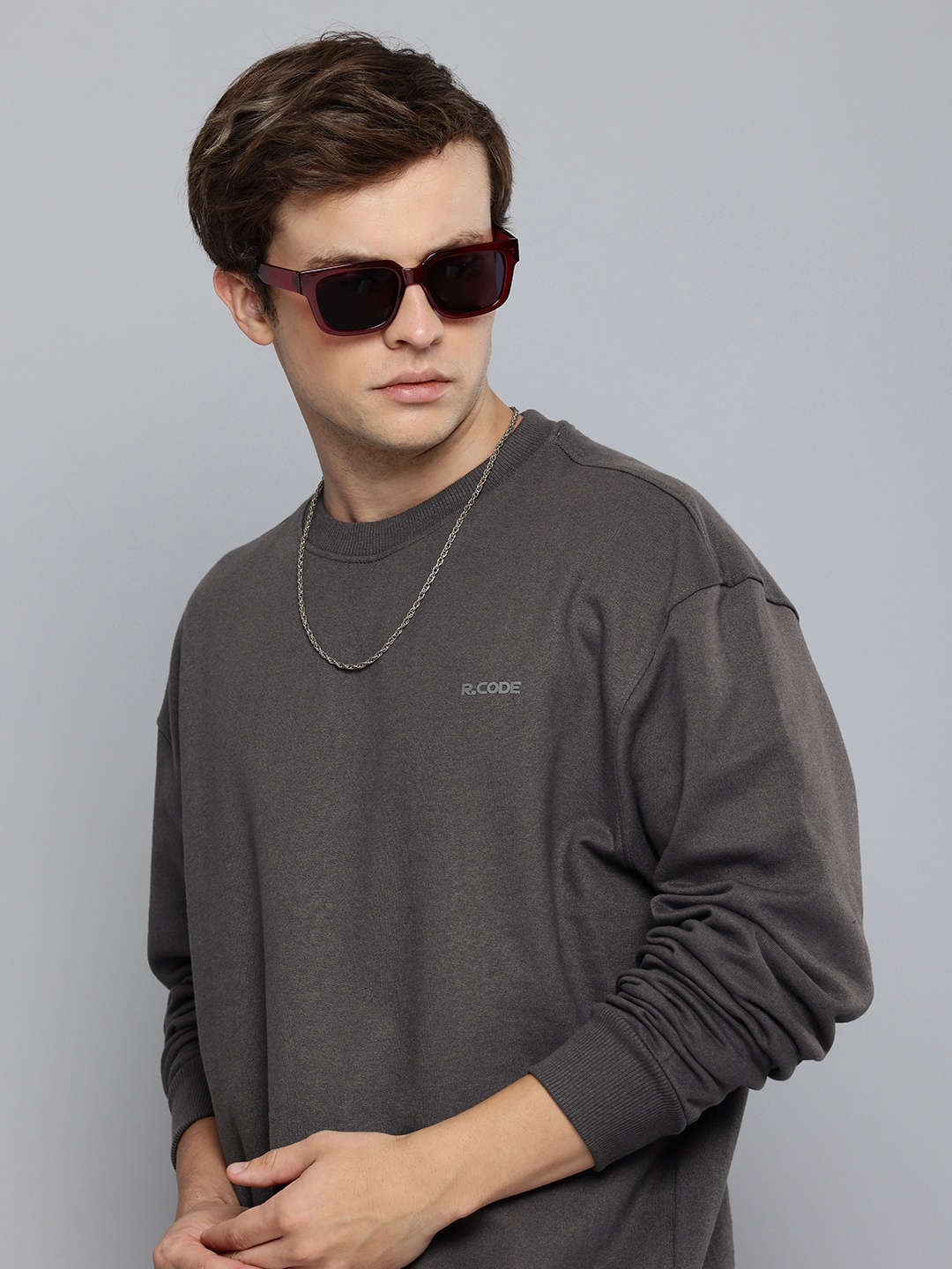 

R.Code by The Roadster Life Co. Oversized Sweatshirt, Steel