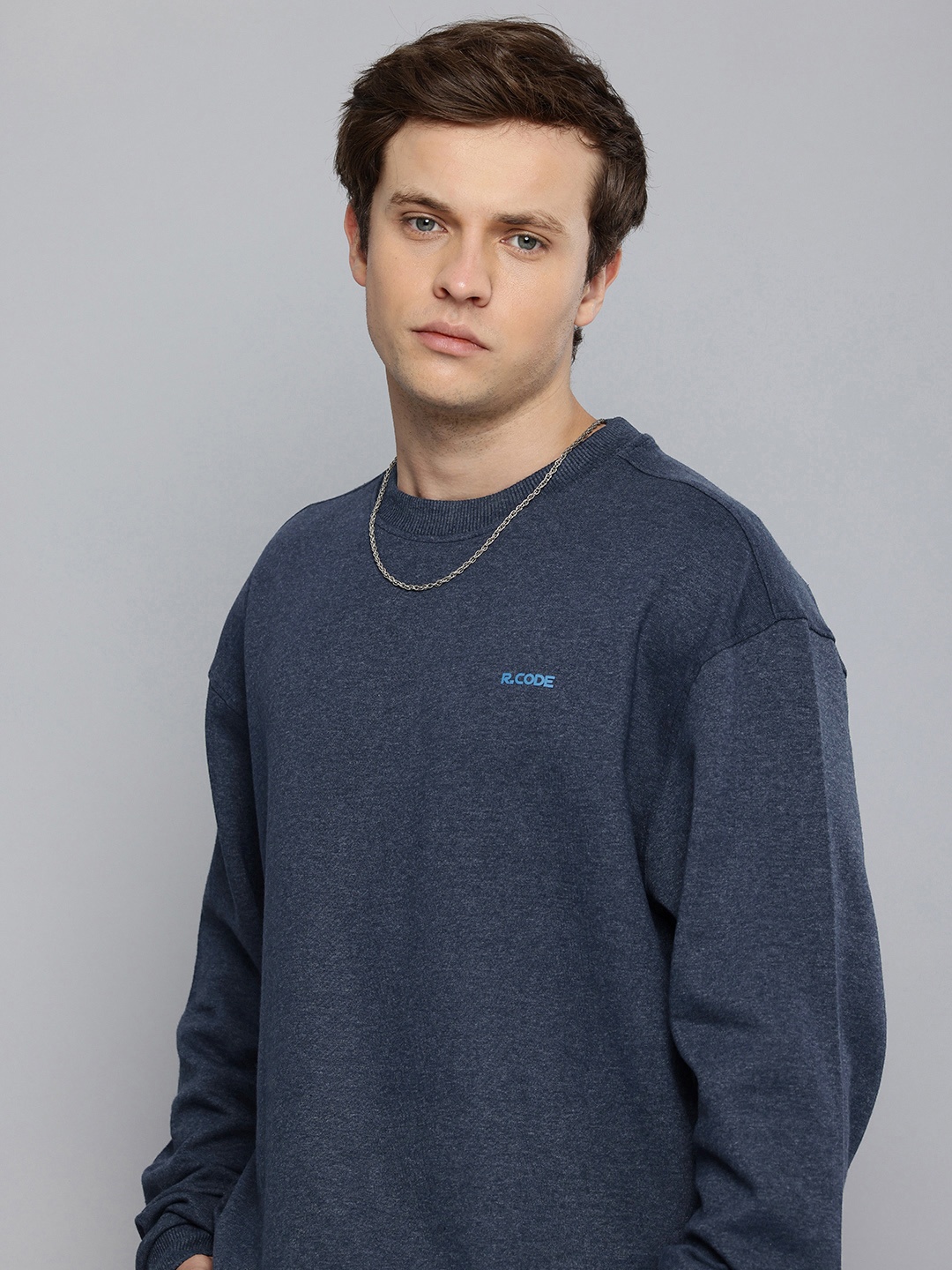 

R.Code by The Roadster Life Co. Oversized Sweatshirt, Navy blue