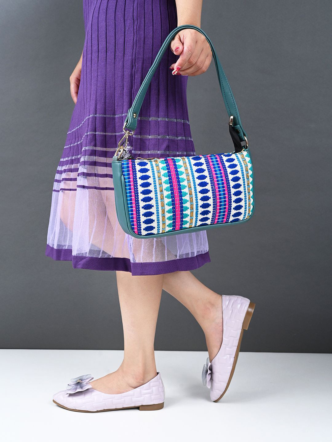 

DressBerry Women Colourblocked Structured Shoulder Bag, Multi