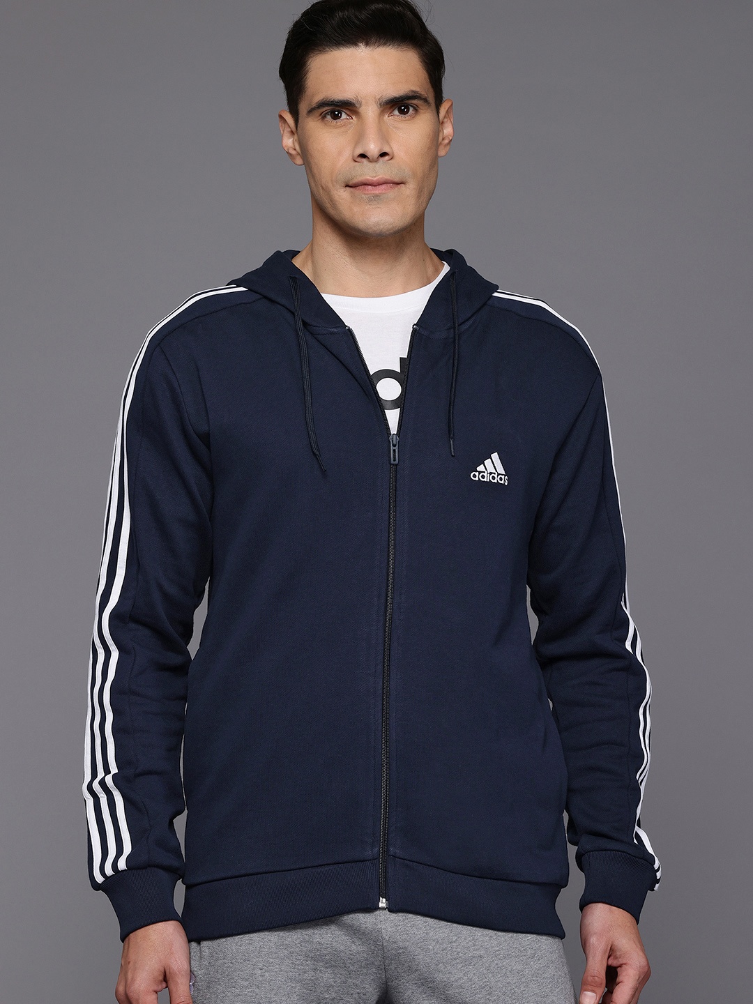 

ADIDAS 3 Stripes FT FZ Outdoor Open Front Jacket, Blue
